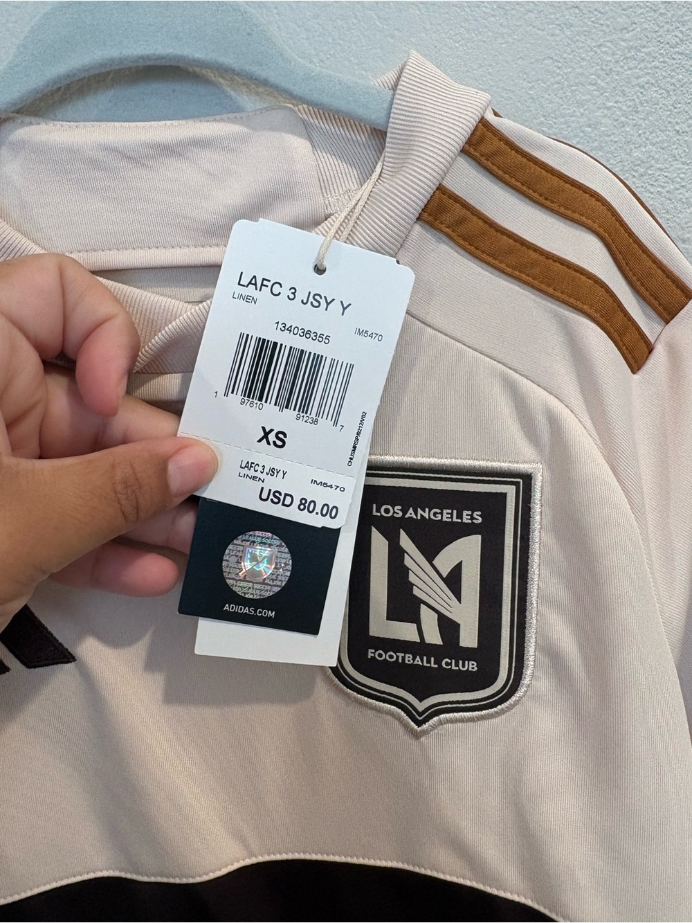Adidas MLS LAFC 24/25 Third Jersey Linen/Brown IM5470 Youth Size XS (7/8) New - Picture 5 of 10